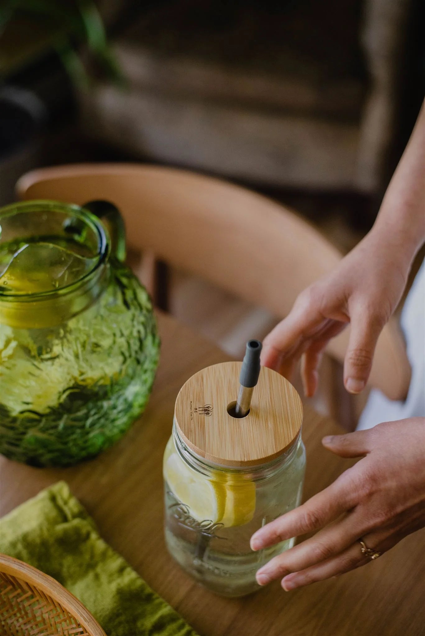 Bamboo Mason Jar Lid