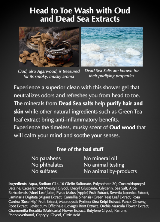 Head to Toe Wash with Oud and Dead Sea Extracts